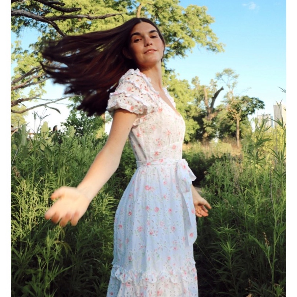 Loveshackfancy eyelet midi dress